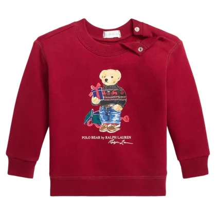 Felpa neonato Ralph Lauren rossa in cotone