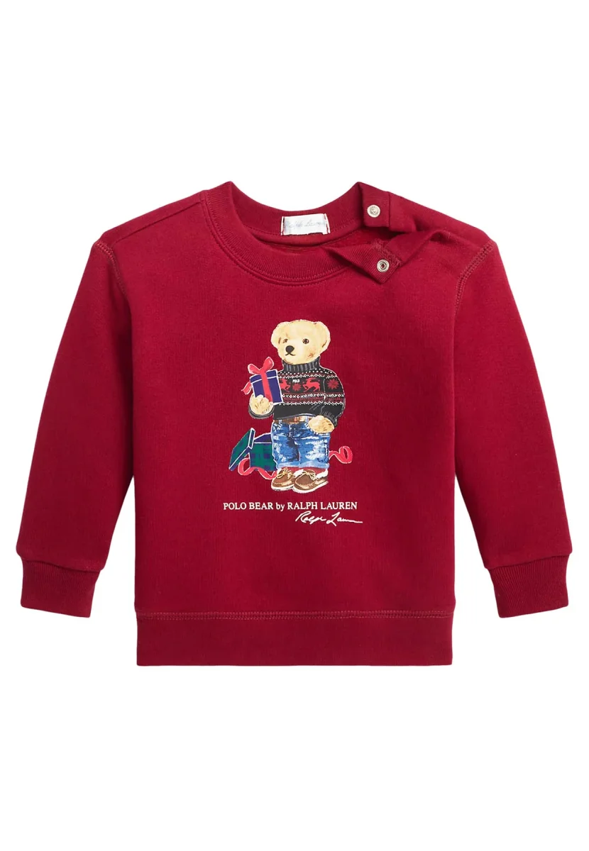 Felpa neonato Ralph Lauren rossa in cotone
