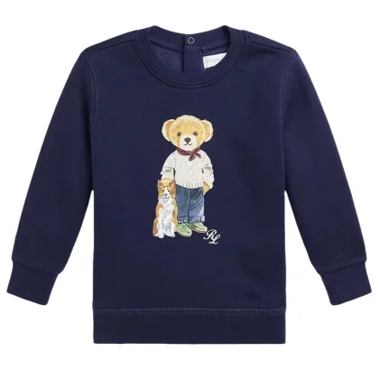 Felpa neonato Ralph Lauren blu in cotone