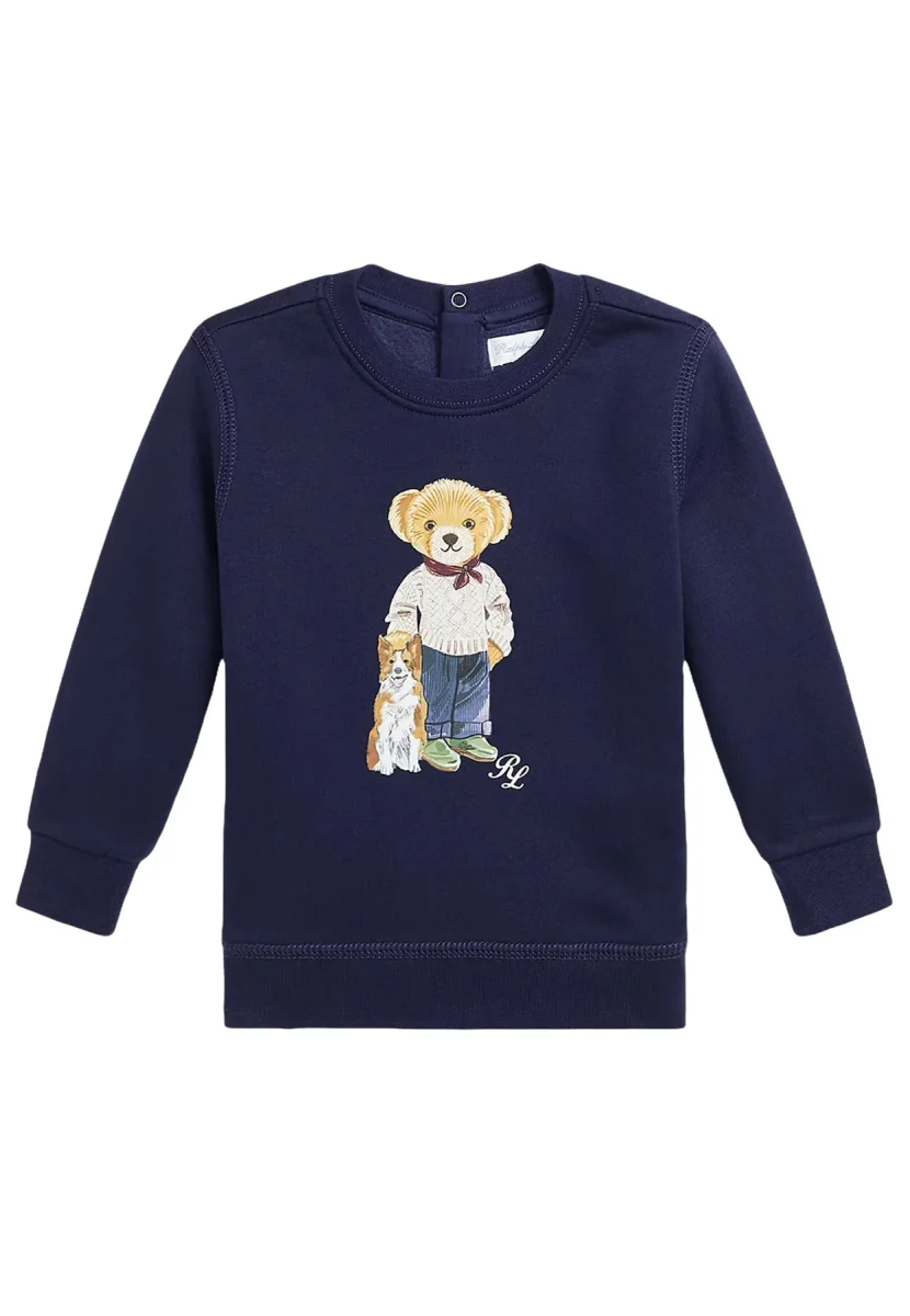Felpa neonato Ralph Lauren blu in cotone