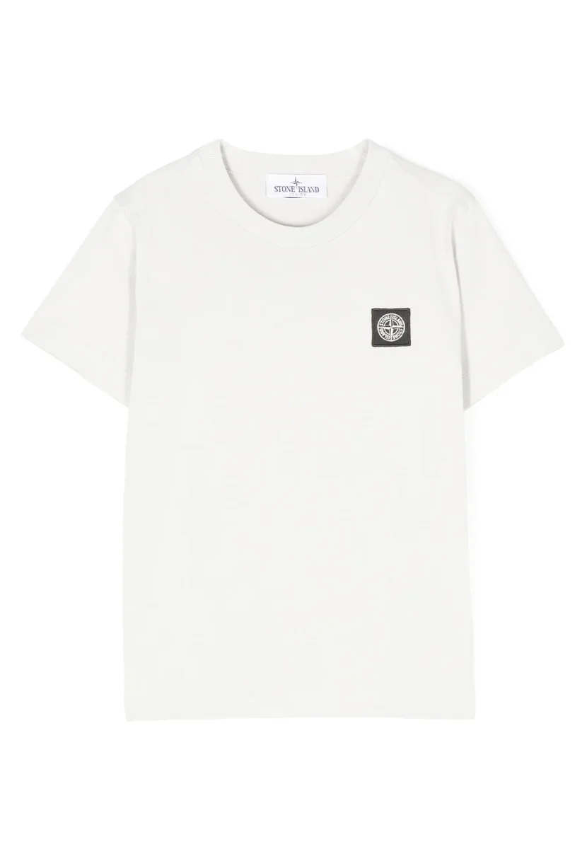 T-shirt bambino Stone Island bianca in cotone - immagine 2