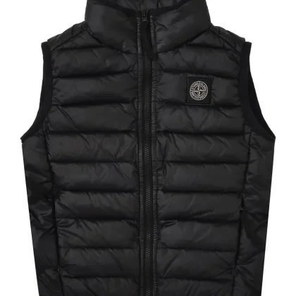 Piumino smanicato bambino Stone Island nero in nylon
