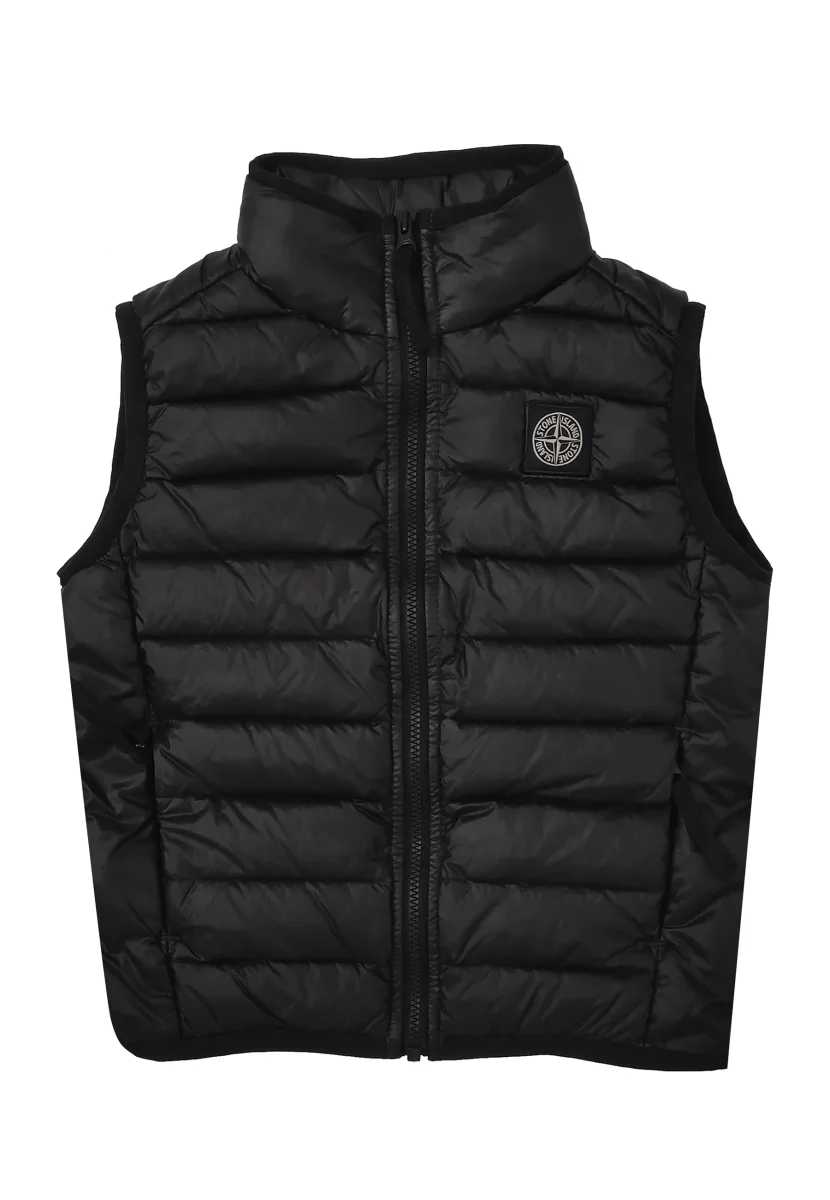 Piumino smanicato bambino Stone Island nero in nylon - immagine 2
