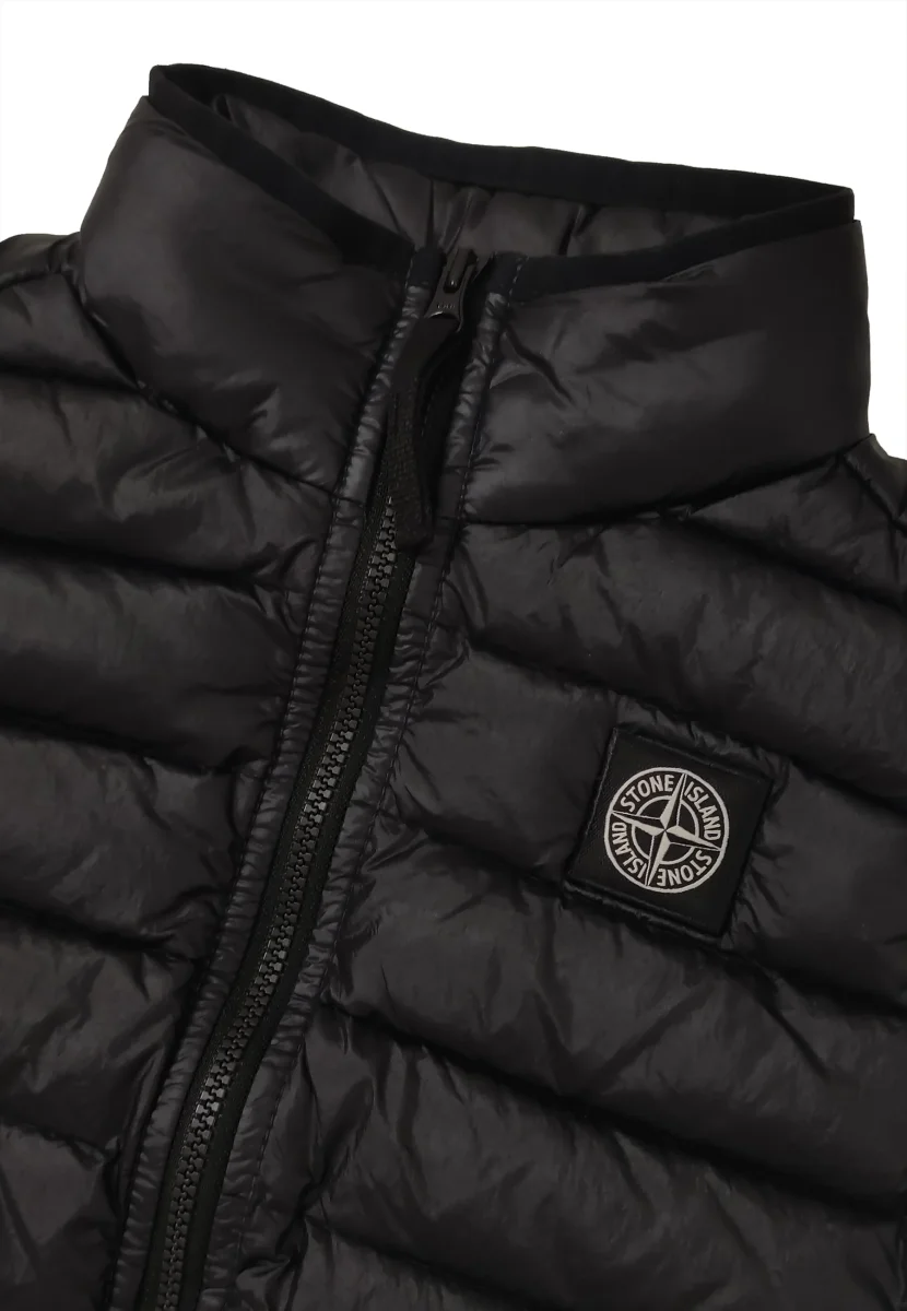 Piumino smanicato bambino Stone Island nero in nylon - immagine 4