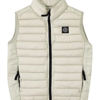Piumino smanicato bambino Stone Island beige chiaro in nylon