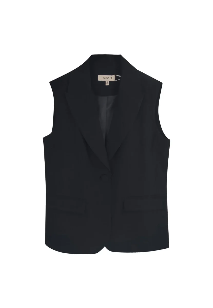 Gilet bambina Twinset nero in misto viscosa - immagine 2