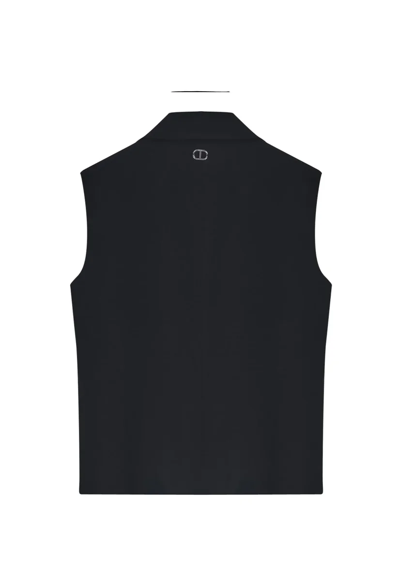Gilet bambina Twinset nero in misto viscosa - immagine 3