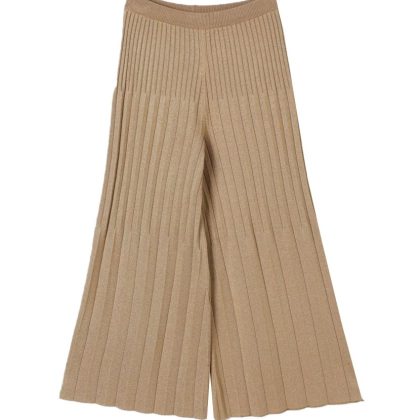 Pantalone plisse' bambina Twinset oro in maglia