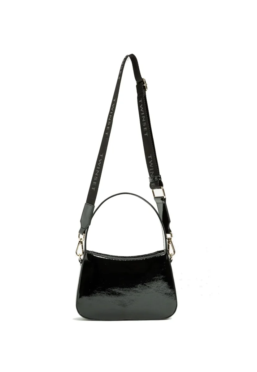 Borsa bambina Twinset nera effetto vernice - immagine 3