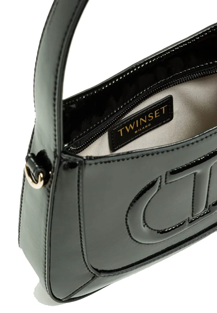 Borsa bambina Twinset nera effetto vernice - immagine 4