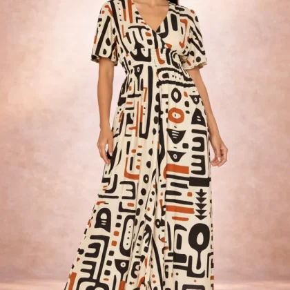 S26D718 Jumpsuit lunga Afro Sand Baba Design