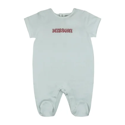 Missoni Tutina Neonata Bianca con dettaglio logo