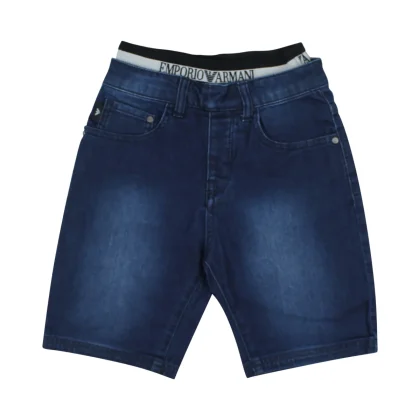 Emporio Armani bermuda jeans bambino con logo