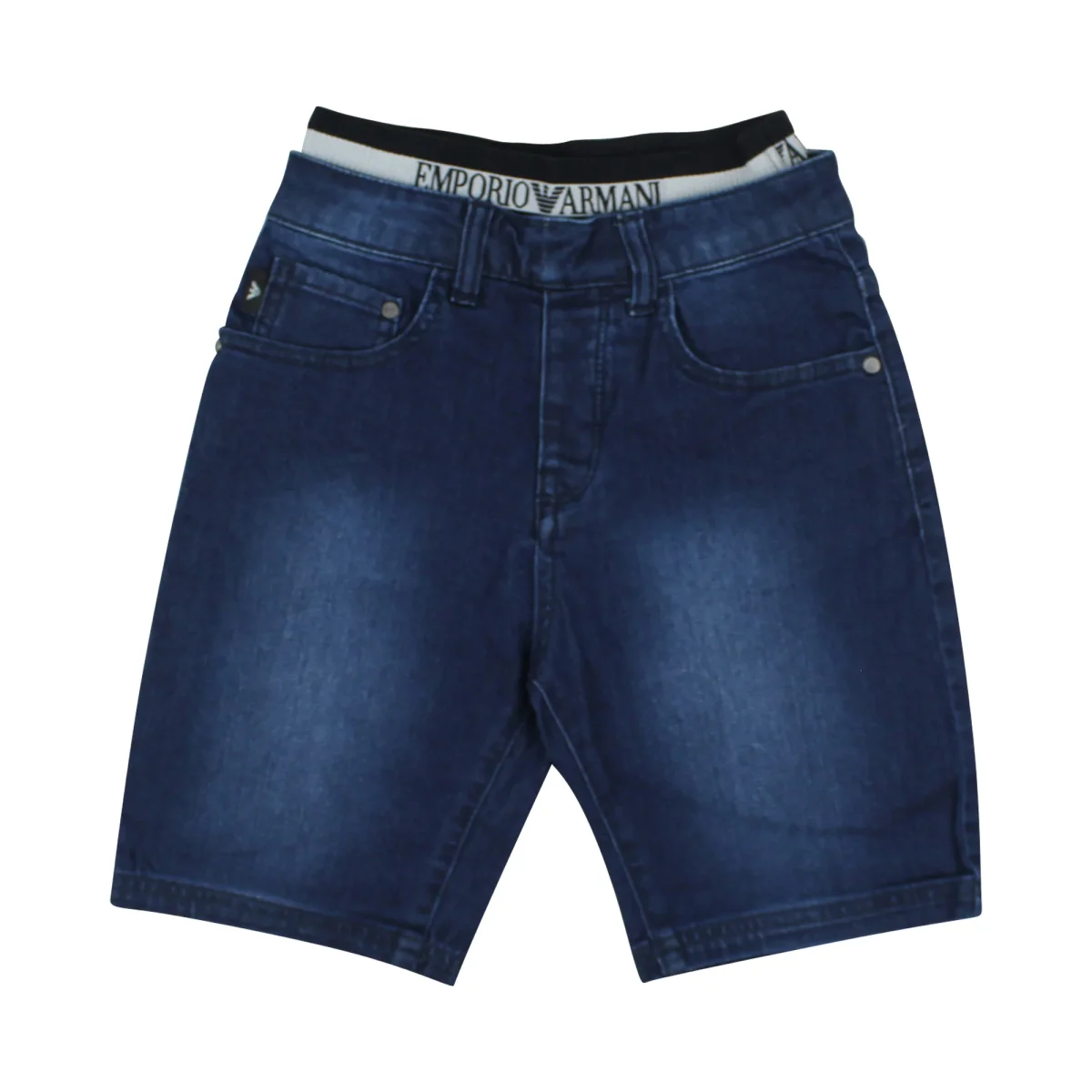 Emporio Armani bermuda jeans bambino con logo