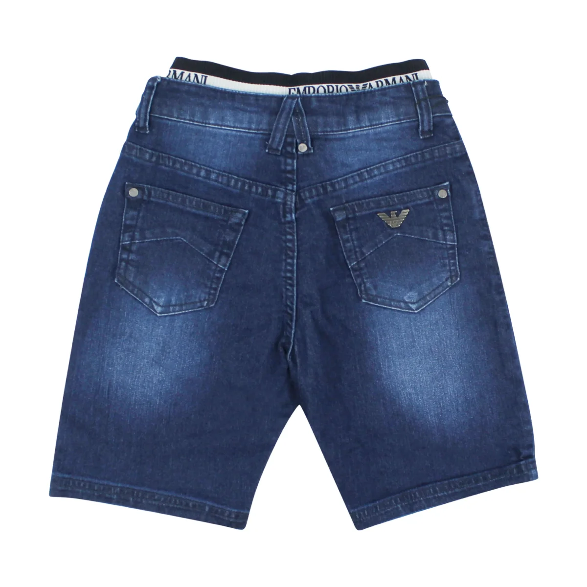Emporio Armani bermuda jeans bambino con logo - immagine 3