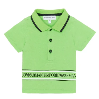 Polo in piquet di cotone bambino verde