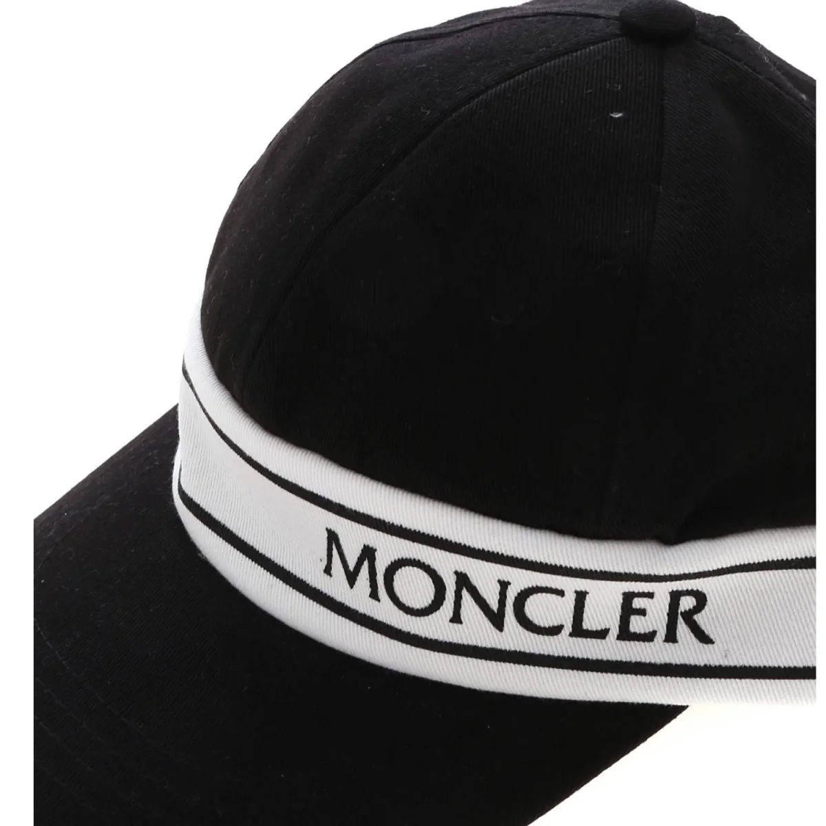 Moncler Enfant cappello bambino in cotone nero con logo - immagine 4