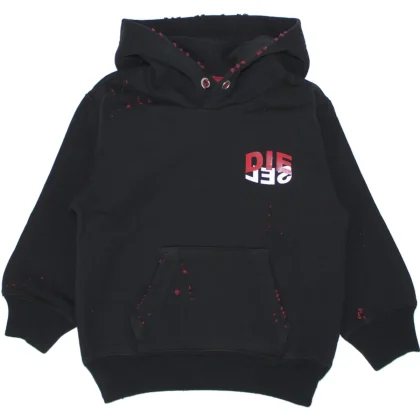 Diesel Kid bambino felpa summern71 over nera in cotone
