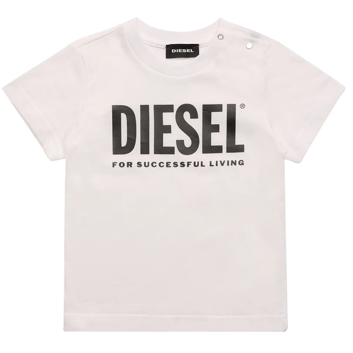 Diesel Kid t-shirt baby boy tjustlogob bianca in jersey di cotone - immagine 2