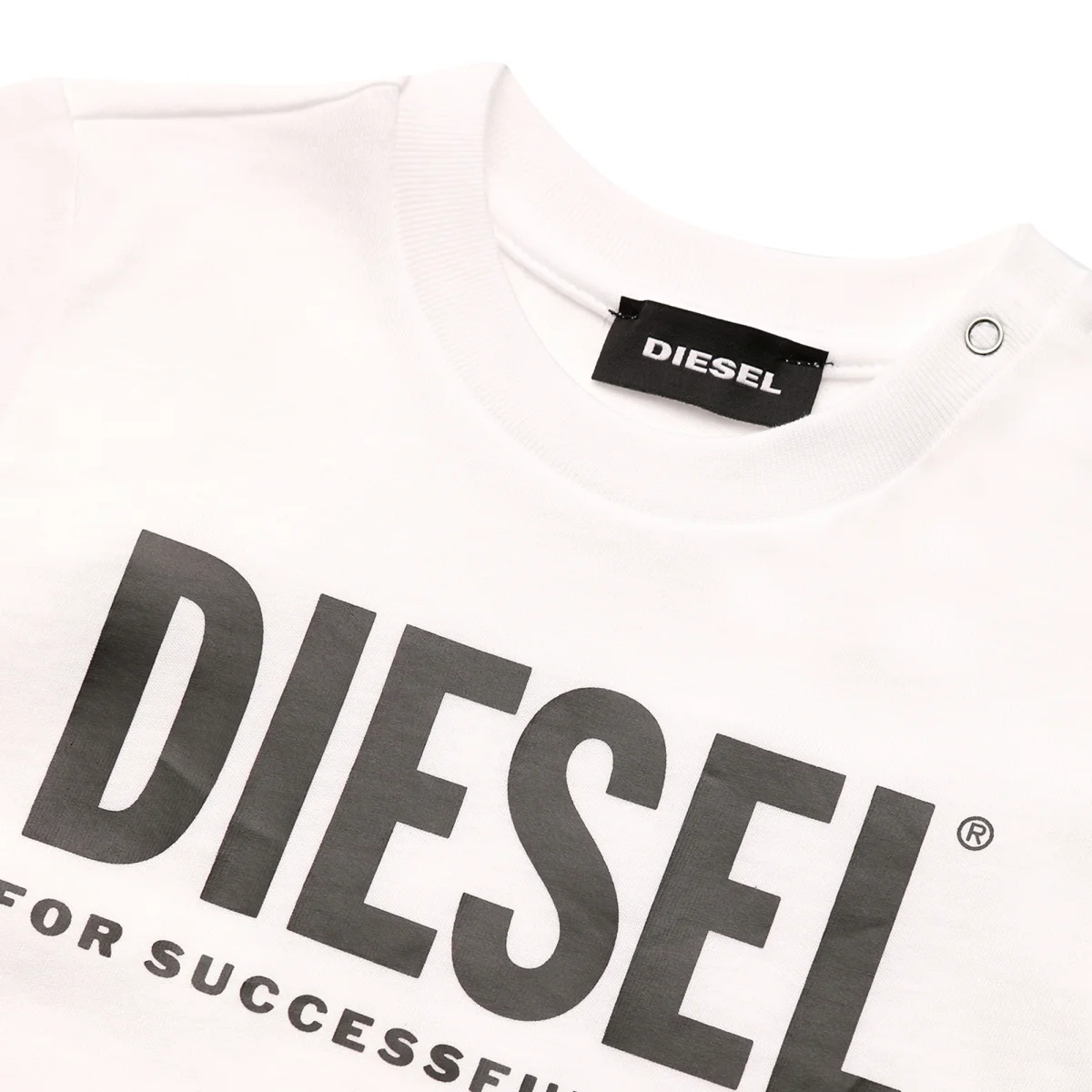 Diesel Kid t-shirt baby boy tjustlogob bianca in jersey di cotone - immagine 4
