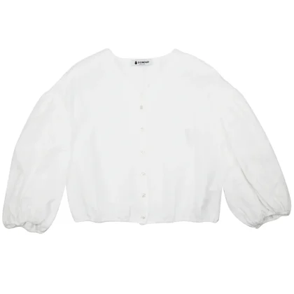 Dondup bambina camicia latte in puro cotone