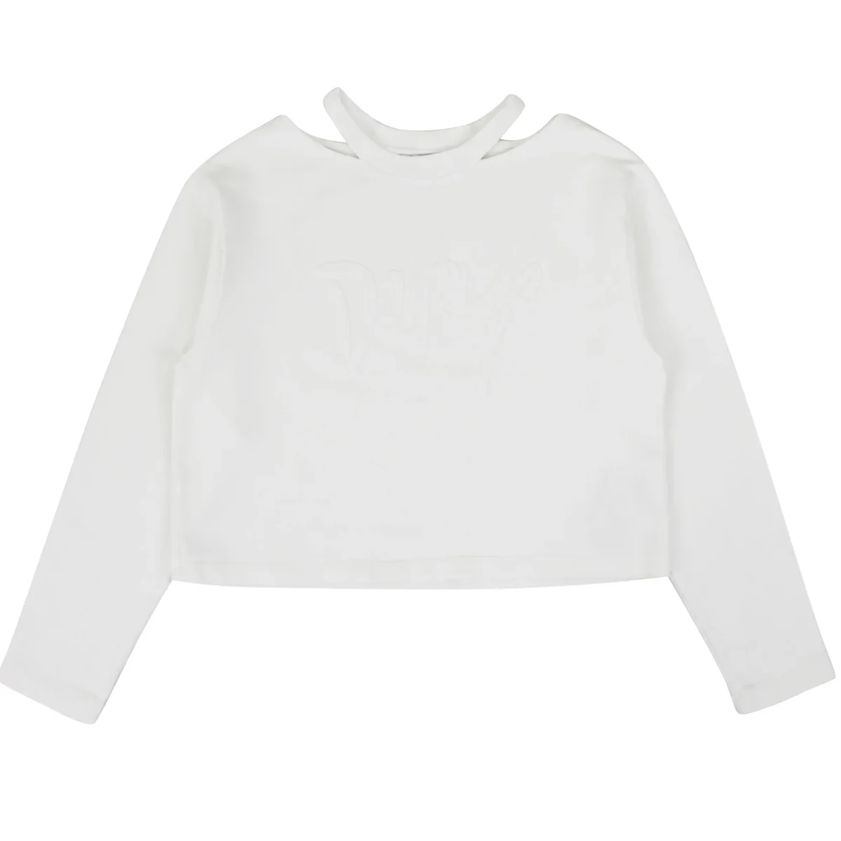 Dondup bambina felpa cropped bianca in cotone - immagine 2