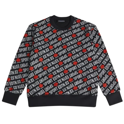 Dsquared2 felpa bambino stampa logo in misto cotone