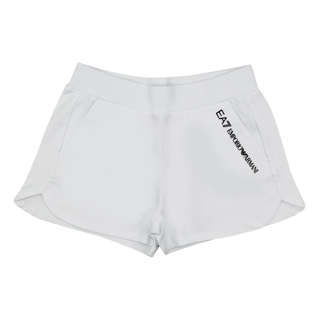 EA7 Emporio Armani shorts bambina bianco in cotone stretch