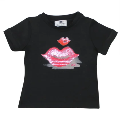 Elisabetta Franchi La Mia Bambina t-shirt baby girl nera in jersey di cotone