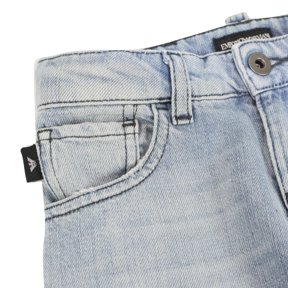 Emporio Armani jeans bambino blu in misto cotone - immagine 4