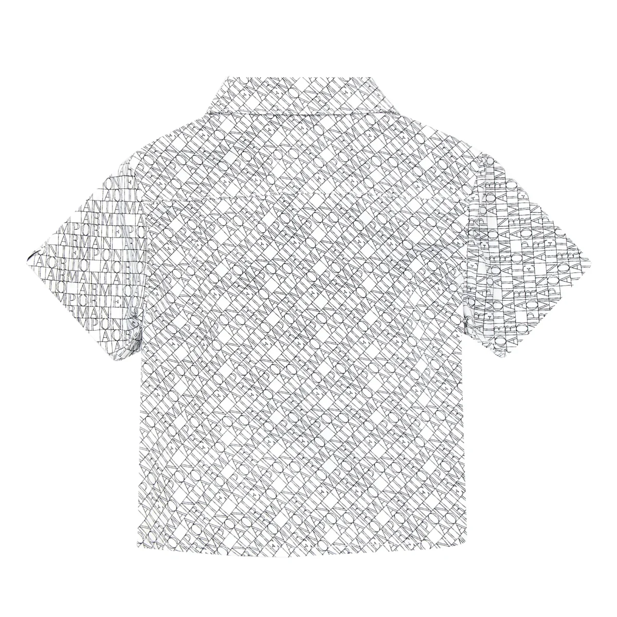 Emporio Armani camicia baby boy bianca a fantasia in cotone stretch - immagine 3