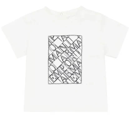 Emporio Armani t-shirt baby boy bianca in cotone