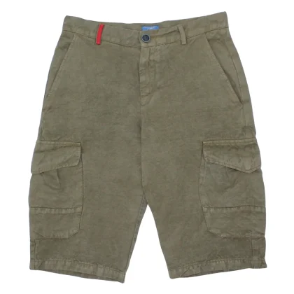 Fay teen bermuda cargo verde in misto lino
