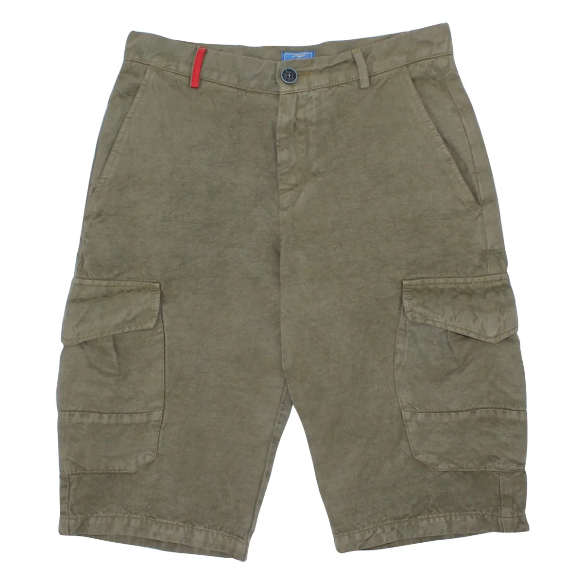 Fay teen bermuda cargo verde in misto lino - immagine 2