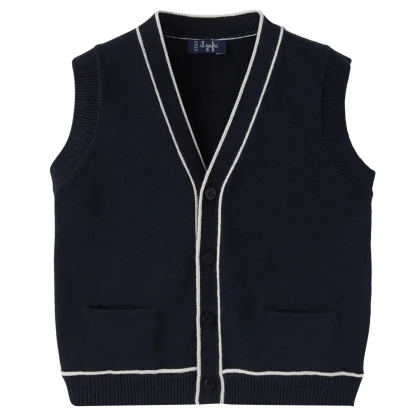 Il Gufo gilet baby boy blu in cotone