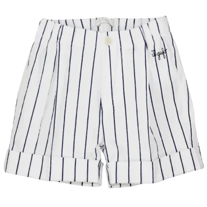 Il Gufo bermuda baby boy bianco a righe in misto cotone