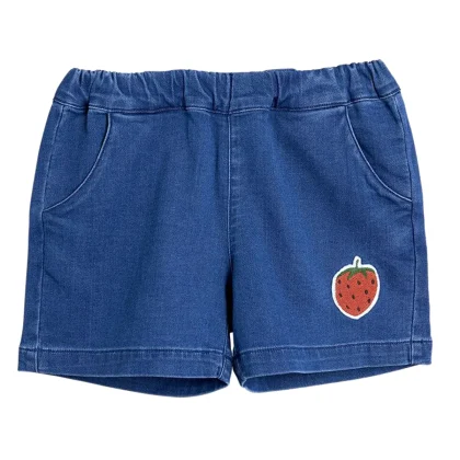 Mini Rodini short bambina in denim di cotone organico