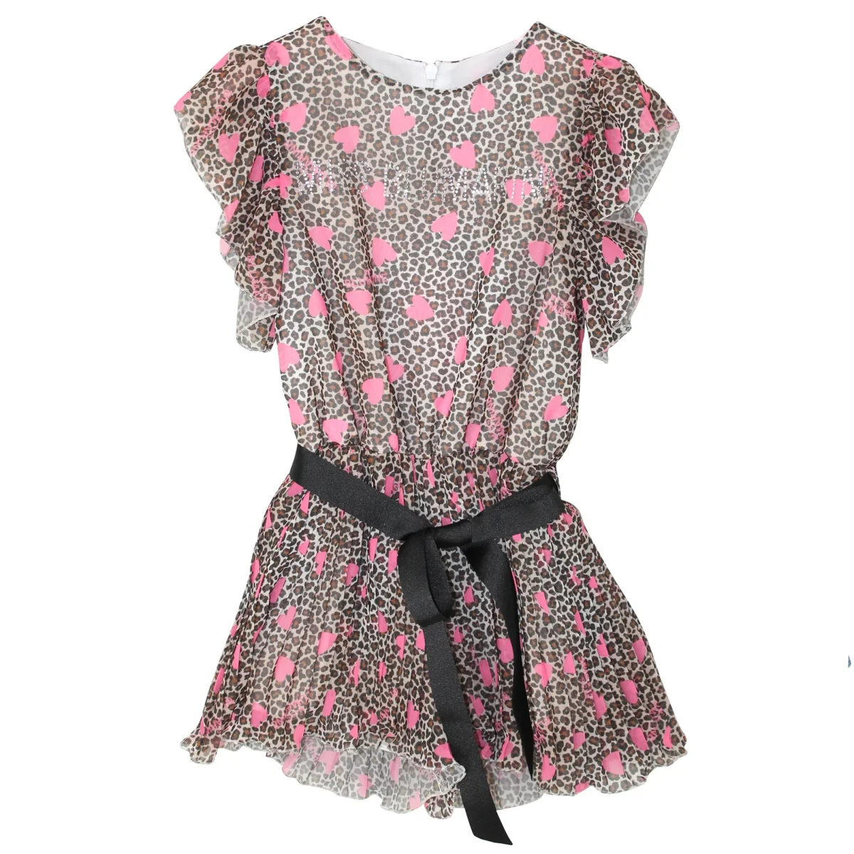 Miss Blumarine tuta bambina in viscosa con stampa animalier