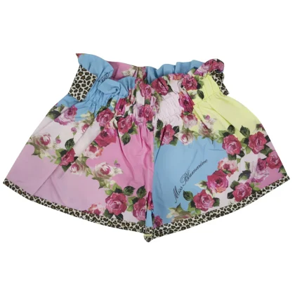 Miss Blumarine shorts bambina a fantasia in cotone