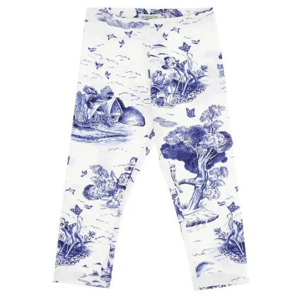 Monnalisa bambina leggings stampato in jersey di cotone