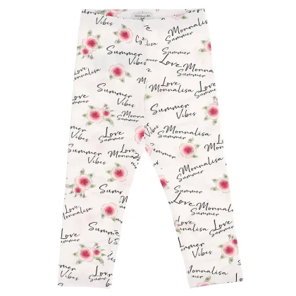 Monnalisa bambina leggings a fantasia in jersey di cotone
