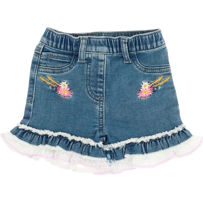 Monnalisa baby girl short blu in denim stretch