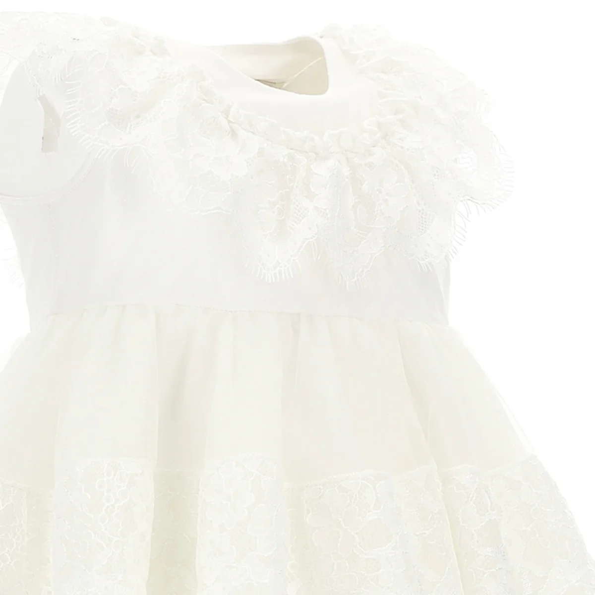 Monnalisa abito baby girl panna in pizzo e tulle - immagine 4