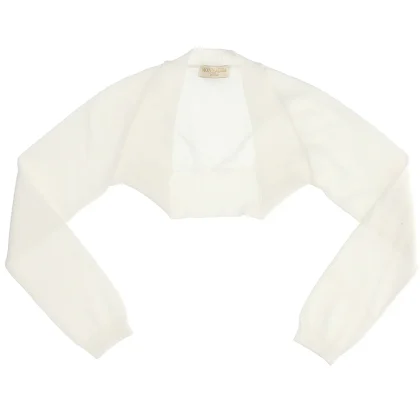 Monnalisa bambina coprispalle panna in maglia di cotone