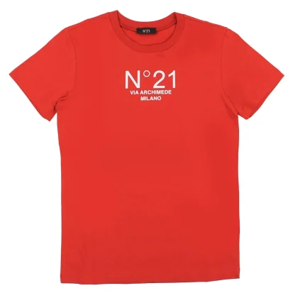 N°21 t-shirt teen rossa in jersey di cotone
