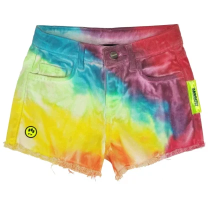 Barrow shorts multicolor bambina in denim di cotone tie dye