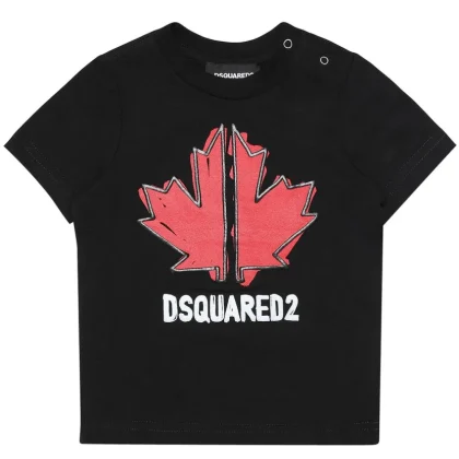Dsquared2 Sport Edtn.05 t-shirt nera neonato in jersey di cotone
