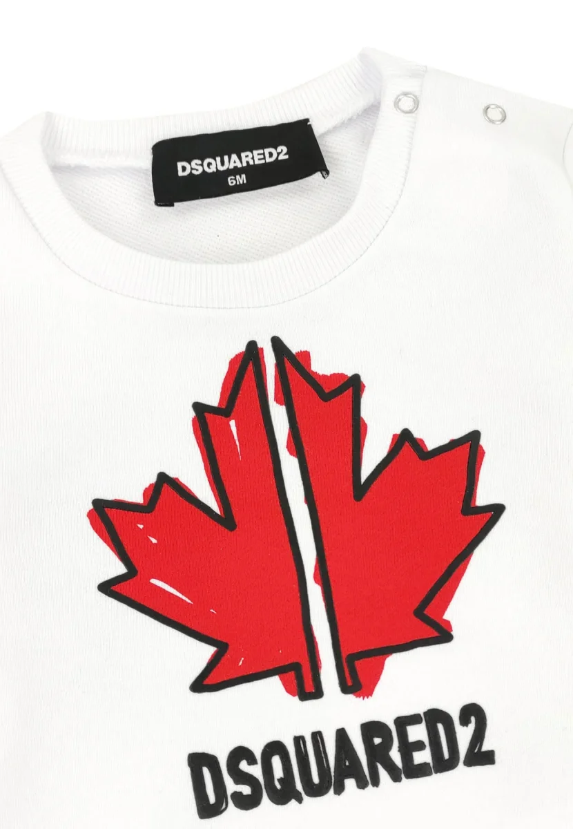 Dsquared2 felpa bianca neonato in cotone - immagine 4