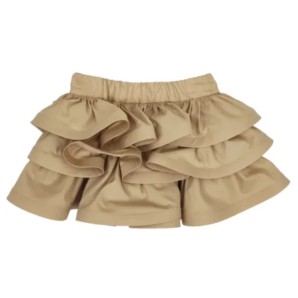 Elisabetta Franchi La Mia Bambina gonna cammello bambina in popeline di cotone