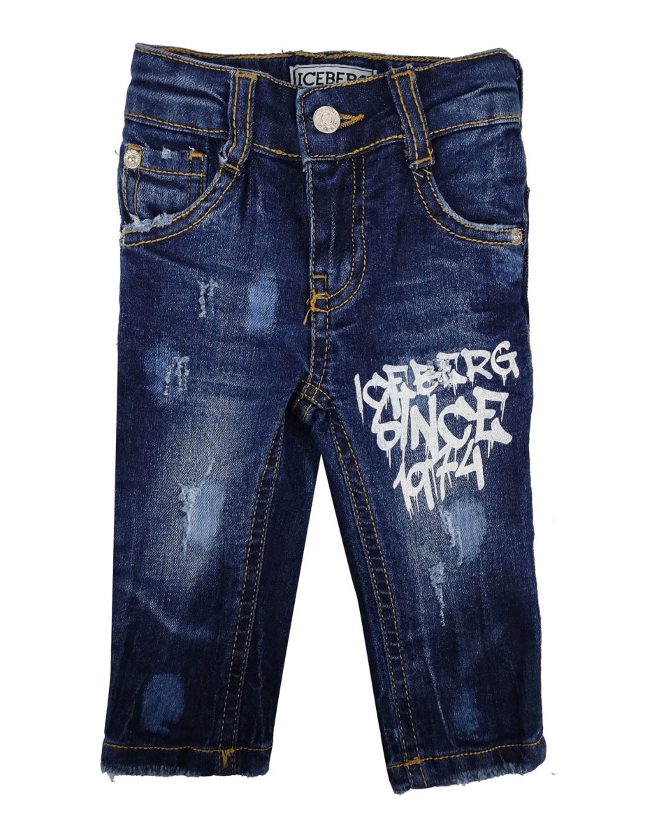 Ice Iceberg jeans blu neonato in cotone stretch